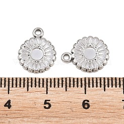 304ステンレススチールチャーム  ひまわりチャーム  ステンレス鋼色  13x10x1.3mm  穴：1.2mm&nbsp;STAS-L317-24P