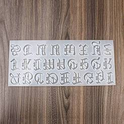 ゴシックスタイルの文字a〜z DIYシリコンペンダントモールド  レジン型  UVレジン用  エポキシ樹脂ジュエリー作り  ホワイト  165x375x9mm  穴：2mm  内径：37~51.6x29~44.7mm&nbsp;SIMO-H012-04