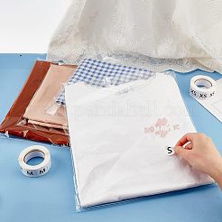 7ロール7スタイル紙粘着衣類サイズラベルステッカーロール  洋服用  サイズタグ  ラウンド  長方形の opp 粘着袋付き  xs~3xl  ホワイト  ロール: ステッカー: 25mm  500PCS /ロール  1 スタイル/ロール;バッグ: 300~400x250~300x0.2mm  100pc&nbsp;DIY-OC0004-34