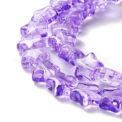 透明なガラスビーズ連  スター  青紫色  8~8.5x8~8.5x3.5~4mm  穴：1mm  約50個/連  14.25~15.35インチ（36.2~39cm）&nbsp;GLAA-F112-02G