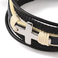 Braided Microfiber Leather Multi-strand Bracelets&nbsp;BJEW-B096-26P
