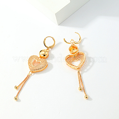 Heart Tassel Brass Hoop Earrings&nbsp;JA5879