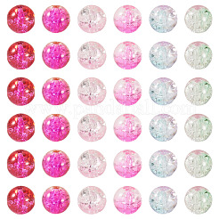 120Pcs 6 Colors Transparent Spray Painting Crackle Glass Beads&nbsp;GLAA-TADJ0001-21A-A