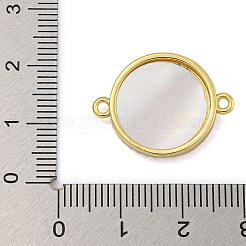 Rack Plating Brass Micro Pave Colorful Cubic Zirconia Flat Round Connector Charms&nbsp;KK-I718-47G-05