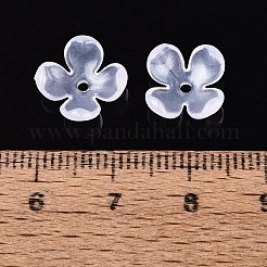 4枚の花弁透明アクリルビーズキャップ  花  透明  12x12x4.5mm  穴：1.5mm.&nbsp;FACR-T001-09B