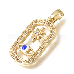 Brass Micro Pave Clear Cubic Zirconia Pendants&nbsp;KK-C263-22G-G