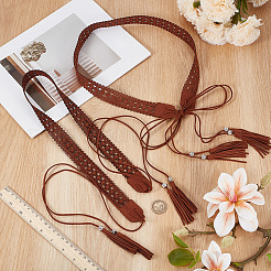 1Pc Bohemian Imitation Leather Tassel Wrap Chain Belts&nbsp;AJEW-CL0006-22