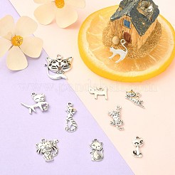 100Pcs 10 Styles Tibetan Style Alloy Charms&nbsp;TIBEP-CJ0003-17