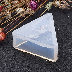 三角形のdiyシリコンモールド  レジン型  UVレジン用  エポキシ樹脂ジュエリー作り  ホワイト  35x39x16.5mm  インナーサイズ：28mm&nbsp;AJEW-P036-06