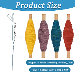 4ロール 4色 手作り綿糸  ミックスカラー  0.5mm  約32.81ヤード(30m)/巻～38.28ヤード(35m)/巻  1ロール/カラー&nbsp;SENE-CY0001-16