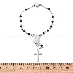 Glass Beads Rosary Bracelets&nbsp;BJEW-A032-04P-01