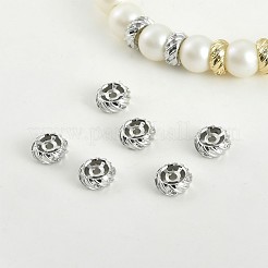 Brass Micro Pave Clear Cubic Zirconia Spacer Beads&nbsp;LS-KK-K371-31P