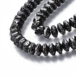 Electroplated Natural Lava Rock Beads Strands&nbsp;G-T114-66
