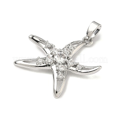 Brass Micro Pave Clear Cubic Zirconia Pendants&nbsp;X-KK-H254-12P