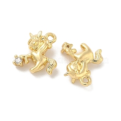 Brass Micro Pave Cubic Zirconia Charms&nbsp;KK-B166-16G