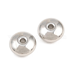 真鍮ビーズ  ロンデル  ラックめっき  長持ちメッキ  鉛フリー＆カドミウムフリー  プラチナ  7.5x4mm  穴：1.4mm&nbsp;KK-CBA78C7-28A-P