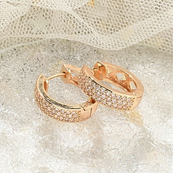 Rack Plating Brass Clear Cubic Zirconia Hoop Earrings&nbsp;EJEW-M090-01G-04