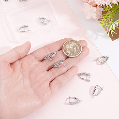 12Pcs Brass Hoop Earring Findings with Latch Back Closure&nbsp;KK-BBC0028-78P