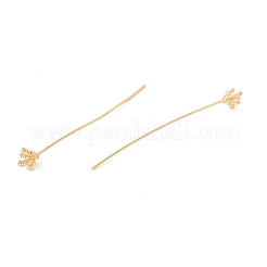 真鍮製フラワーヘッドピン  ゴールドカラー  49mm  ピン: 21ゲージ(0.7mm)  花：6x5mm&nbsp;FIND-B009-03G
