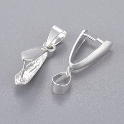 真鍮のアイスピックピンチベイル  penantベイル  カドミウムフリー＆ニッケルフリー＆鉛フリー  銀  19x10x4mm  穴：3.5x6.5mm&nbsp;X-KK-D318-S-NR