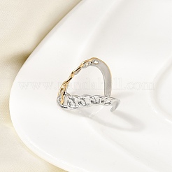 304 Stainless Steel Cuff Open Rings&nbsp;RJEW-P192-02A