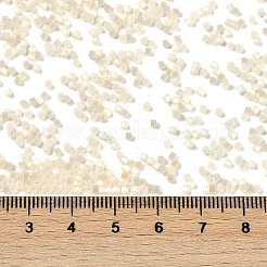 模造猫目ガラスシードビーズ  染め  シリンダー  ナバホホワイト  1.6x1.3mm  穴：0.8mm  約60000個/ポンド&nbsp;SEED-H003-03R