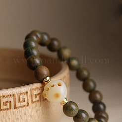 Guajacwood Round Beads Stretch Bracelets for Men Women&nbsp;FS-WG59C08-01