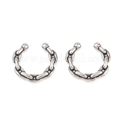 316ステンレススチールフープノーズリング  アンティークシルバー  オーバル  12x13x2.5mm&nbsp;AJEW-C044-05C-AS