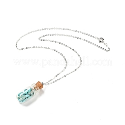 3Pcs 3 Styles Glass Wishing Bottle Pendant Necklaces&nbsp;NJEW-FS0001-02