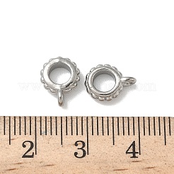 304ステンレス鋼チューブベイル  ステンレス鋼色  10x8x3.5mm  穴：1.2mm  内径：4mm&nbsp;STAS-L300-008B-P