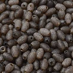 透明な色のガラスシードビーズ  丸い穴  オーバル  グレー  5.5~6x3.5~4mm  穴：0.8mm  約4500個/500g&nbsp;SEED-F006-03A-08