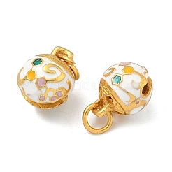 Alloy Enamel Christmas Bell Charms&nbsp;ENAM-B037-03G-02