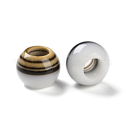 レジンヨーロピアンビーズ  大穴ビーズ  ラウンド  ホワイト  13x10mm  穴：5.5mm&nbsp;RESI-U009-05B