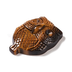天然タイガーアイ彫刻ペンダント  フクロウのチャーム  36x28x11mm  穴：0.6mm&nbsp;G-I361-06A