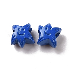 塗装合金ビーズをスプレー  笑顔で主演  ミックスカラー  12x12.5x7mm  穴：4.5mm&nbsp;PALLOY-K001-11