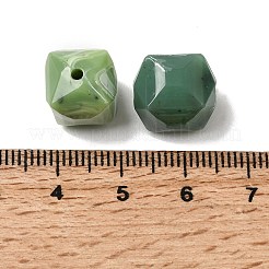 不透明アクリル天然石風ビーズ  ファセットテーブルカットキューブ  ミックスカラー  11.5~12x11.5~12x13mm  穴：1.8mm  約400個/500g&nbsp;OACR-G061-03
