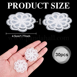 オーガンジーオーナメントアクセサリー  花  ホワイト  45x2mm  30pc&nbsp;FIND-FG0005-35A