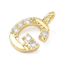 Brass Micro Pave Clear Cubic Zirconia Pendants&nbsp;KK-I476-01G-G