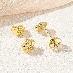 ブラス パヴェ キュービックジルコニア スタッド ピアス  花  鉛フリー＆カドミウムフリー  ラックめっき  長持ちメッキ  18KGP本金メッキ  5.5x6mm&nbsp;KK-CBA98BA-21G