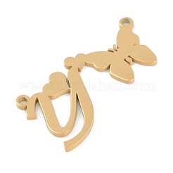 304 Stainless Steel Pendants&nbsp;STAS-L279-002G-Y