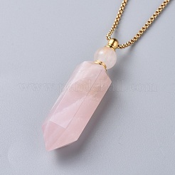 Natural Gemstone Perfume Bottle Pendant Necklaces&nbsp;NJEW-F251-09