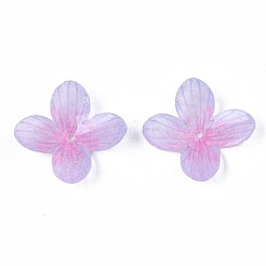 プラスチックビーズ  花  ライラック  19x19x5mm  穴：1.2mm&nbsp;KY-N015-65