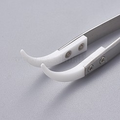 ステンレス製のビーズピンセット  磁器と  ステンレス鋼色  12.7x1cm&nbsp;TOOL-F006-05B