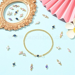 30Pcs 15 Styles Transparent Glass Links/Connectors&nbsp;GLAA-YW0005-63