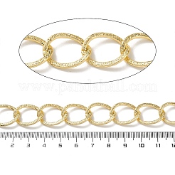 酸化アルミニウムテクスチャードカーブチェーン  溶接されていない  スプールで  ゴールドカラー  19.5x15x1.5mm  約65.62フィート（20m）/ロール&nbsp;CHA-E003-07G