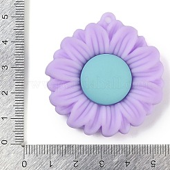 ポリ塩化ビニールのプラスチックチャーム  ヒマワリ  ライラック  49x46x11.5mm  穴：3mm&nbsp;KY-U004-03D