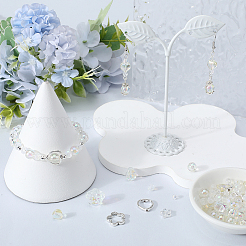 DIY電気メッキガラスビーズブレスレット作りキット  透明  8x7mm  穴：2mm&nbsp;DIY-SP0002-88A