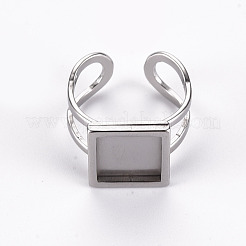 Non-Tarnish 201 Stainless Steel Cuff Pad Ring Settings&nbsp;X-STAS-S080-041A-P