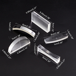 5Pcs 5 Style  Acrylic Physics Optical Lens&nbsp;AJEW-GA0003-06
