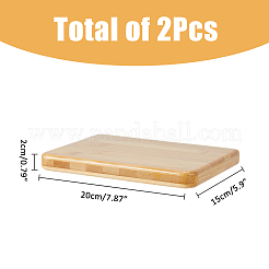 木製商品棚  プラスチックのパーツのある鉄ネジ  棚板  長方形  バリーウッド  20x15x2cm&nbsp;WOOD-WH0427-17
